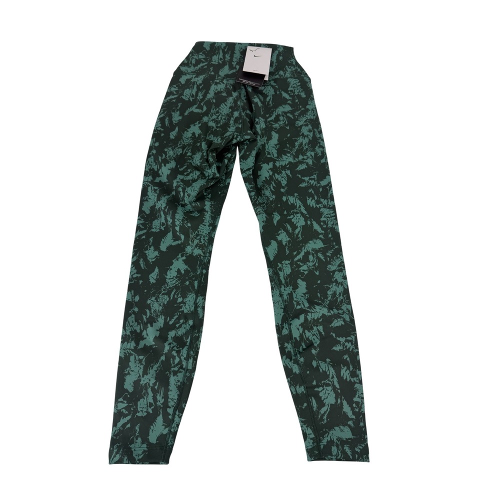 Nike One Women's High-Waisted 7/8 Printed Leggings Green New Size M FZ3229-338 - Picture 7 of 7
